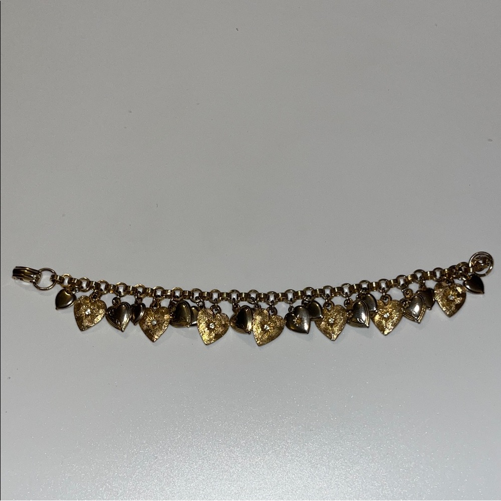 Gold Heart Charm Bracelet